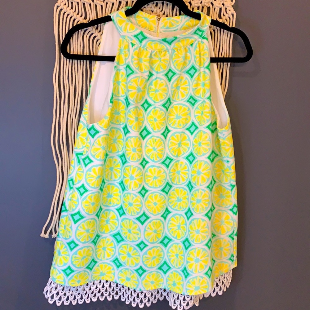 Sail to Sable Womens Size Medium Sleeveless Lemon Shift Dress Zipper